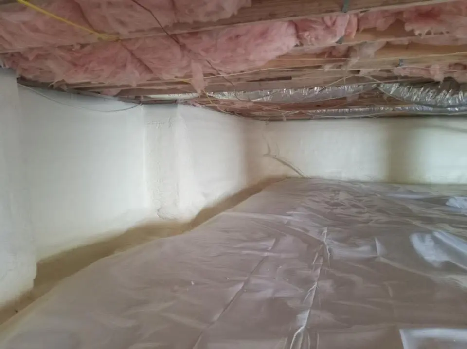 Crawl space encapsulation with closed-cell spray foam for Attic Insulation in Chatham
